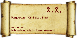 Kepecs Krisztina névjegykártya
